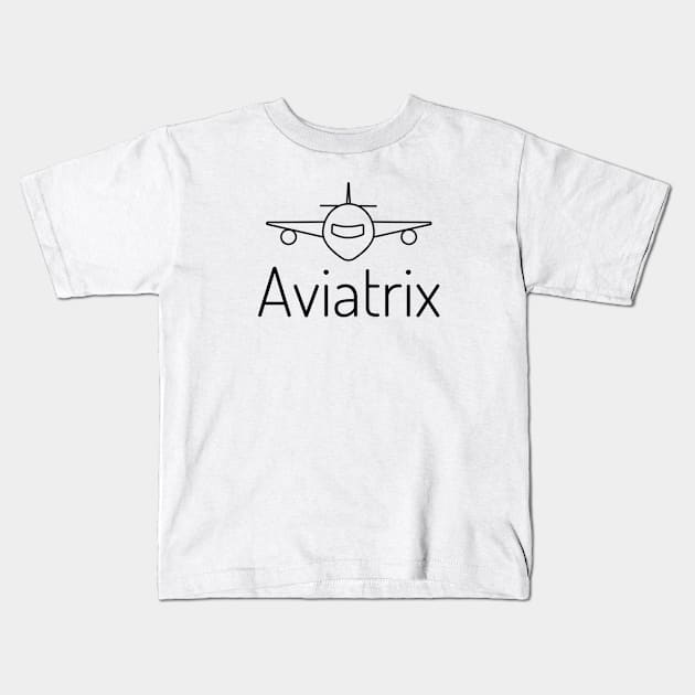 Aviatrix and Airplanes Kids T-Shirt by Jetmike